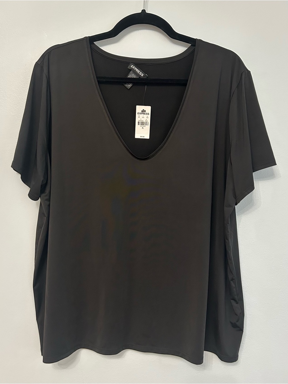 Express Black V-Neck Short Sleeve Tee